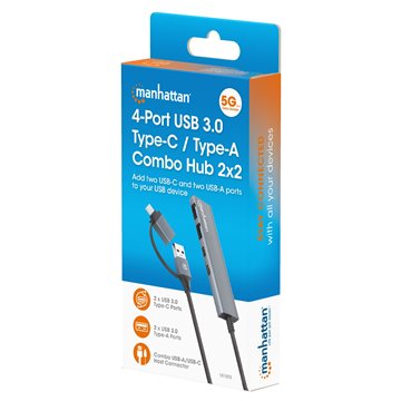 Hub 2 Porte USB-A + 2 Porte USB-C™ USB 3.2 Gen 1