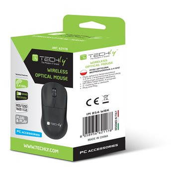 Mouse Ottico Wireless 1600 Dpi Nero