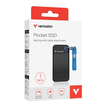 Pocket SSD Portachiavi con Attacco per Cavo USB-C™ 1TB Nero Blu