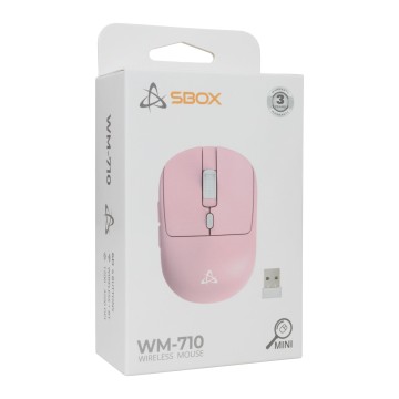 Mini Mouse Ottico Wireless 6D 3200 Dpi Rosa, WM-710