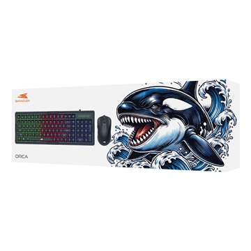 Kit Tastiera 101 Tasti e Mouse USB 7200 Dpi Nero, ORCA