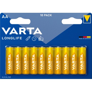 BATTERIA STILO AA 1,5V LR06 LONG LIFE 10PZ VARTA MEGAPACK
