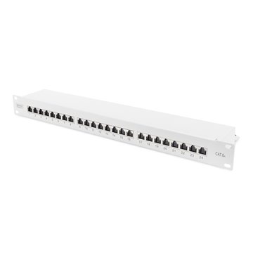 PATCH PANEL 24 PORTE SCHERMATO UTP CAT.6A 8 POLI RACK 19 BIANCO