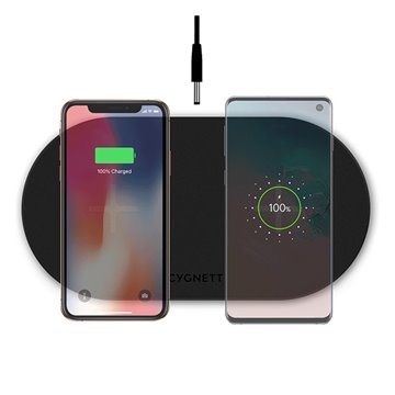 BASE WIRELESS DUAL 20W IPHONE/AIRPO DS CYGNETT