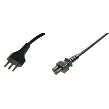 CAVO ALIMENTAZIONE 1 MT BK TRIPOLARE NOTEBOOK A SPINA ITALIANA