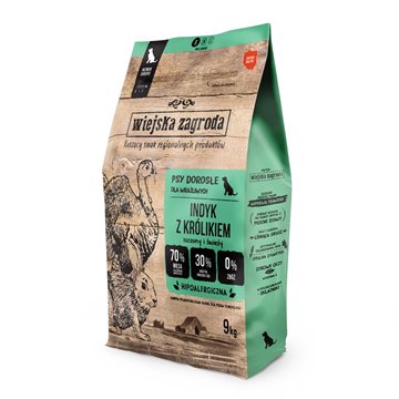 WIEJSKA ZAGRODA Turkey with Rabbit S – dry dog food – 9kg