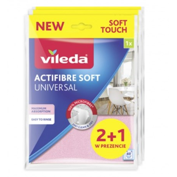 Vileda ACTIFIBRE Soft Universal Soft cloth 2 +1 pc.