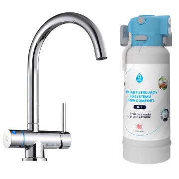 Dafi FLOW COMFORT D1 filtration system + VITO 3-way faucet chrome