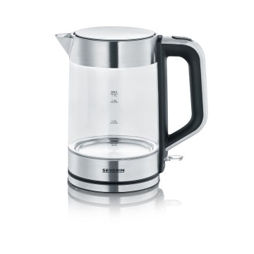 Severin WK 3420 electric kettle 1.7 L 2200 W Black  Stainless steel  Transparent