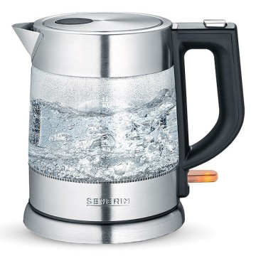 Severin WK 3468 electric kettle 1 L 2200 W Black  Stainless steel  Transparent