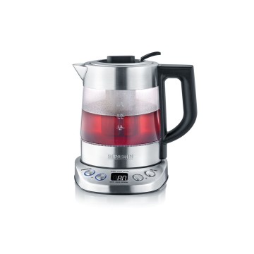 Severin WK 3473 electric kettle 1 L 2200 W Stainless steel  Transparent