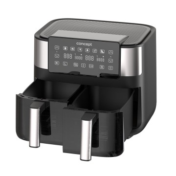 Air Fryer greaseless double fryer 8L FR8000 Black  Silver