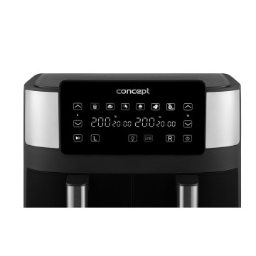 Air Fryer greaseless double fryer 8L FR8000 Black  Silver