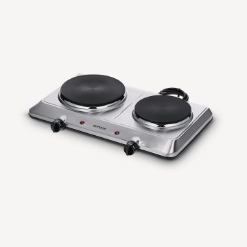 Severin DK 1014 hob Stainless steel Countertop 45.5 cm Sealed plate 2 zone(s)