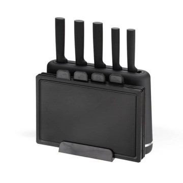 Maestro MR-1412-BLACK Knife set with block + Cutting board set Black