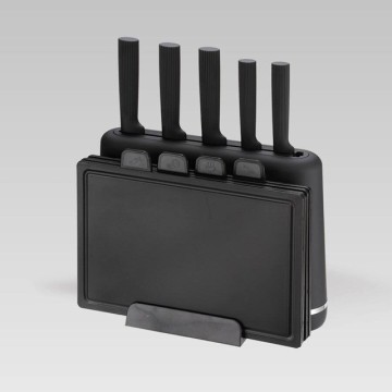 Maestro MR-1412-BLACK Knife set with block + Cutting board set Black