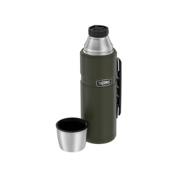 THERMOS 470 ml thermos flask with cup holder - army green