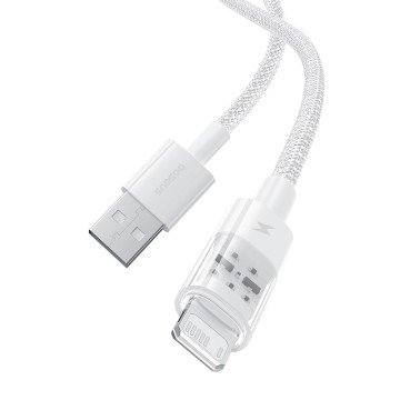 Baseus Gem USB to IP 2.4A fast charging cable 1 m White