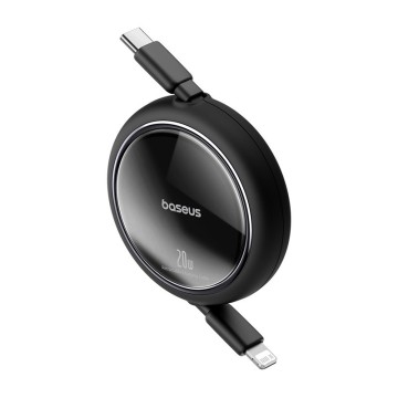 Baseus Free2Pull Expandable USB C to iP Ligtning fast charging cable 1 m 20 W Black