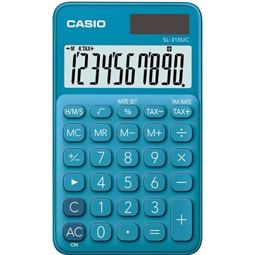 CASIO CALCULATOR POCKET SL-310UC-BU BLUE  10 DIGITAL DISPLAY