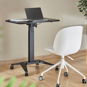 Maclean MC-453 B Mobile Laptop Desk with Pneumatic Height Adjustment  Laptop Table with Wheels  80 x 52 cm  Max. 8 kg  Height Ad
