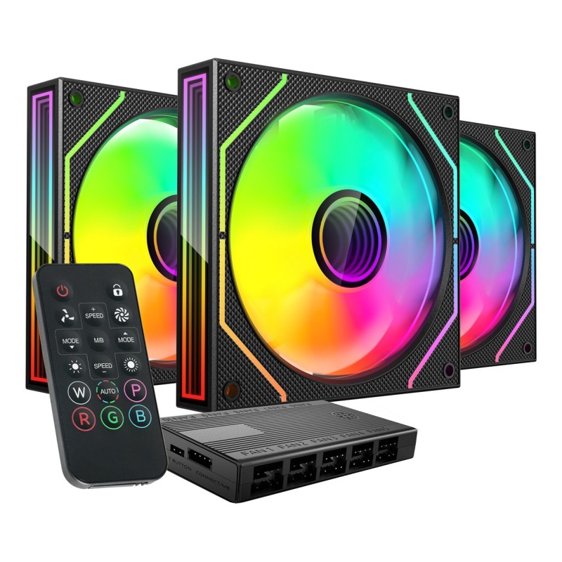 Mars Gaming MF3DPROKIT computer cooling system Computer case Fan 12 cm Black Mars Gaming MF3DPROKIT computer cooling system Computer case Fan 12 cm Black