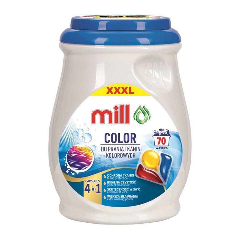 MILL PROFESSIONAL 3-chamber colour wash capsules 70 pcs. MILL PROFESSIONAL 3-chamber colour wash capsules 70 pcs.