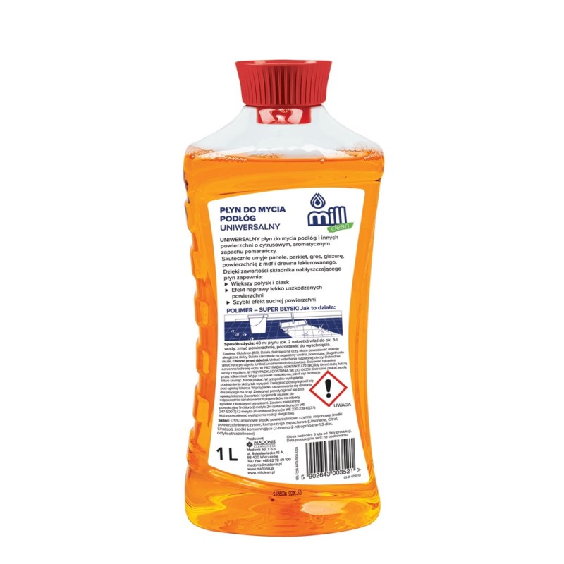 Mill Clean orange scented floor cleaner 1 L Mill Clean orange scented floor cleaner 1 L