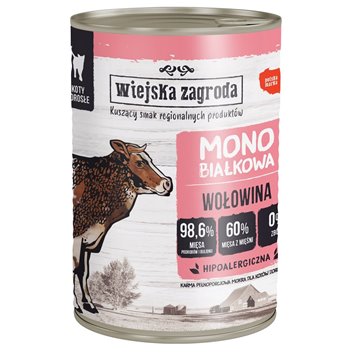 WIEJSKA ZAGRODA Monoprotein beef - wet cat food - 400g