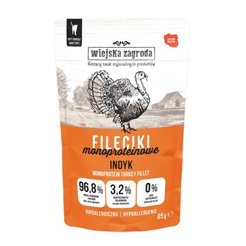 WIEJSKA ZAGRODA Monoprotein Turkey Fillets – Wet food for cats – 85 g