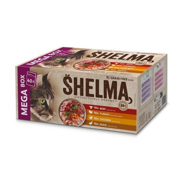 SHELMA with chicken  beef  duck and turkey - wet cat food - 40x85g