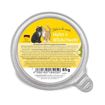 GRANATAPET Filet á la carte Chicken with wild boar - wet cat food - 85g
