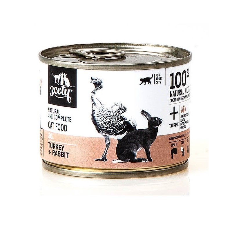 3COTY 26. Turkey and rabbit - wet cat food - 180g 3COTY 26. Turkey and rabbit - wet cat food - 180g