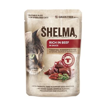 SHELMA with turkey  duck  chicken and beef in sauce - wet cat food - 12x85g