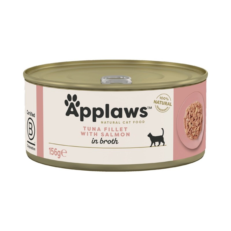 APPLAWS Tuna fillet with salmon in broth - wet cat food - 156g APPLAWS Tuna fillet with salmon in broth - wet cat food - 156g