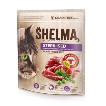 SHELMA Sterilised Beef - dry cat food - 1 4kg