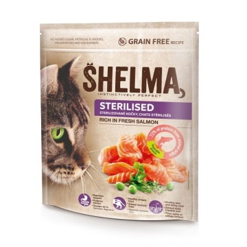 SHELMA Sterilised Salmon - dry cat food - 1 4kg