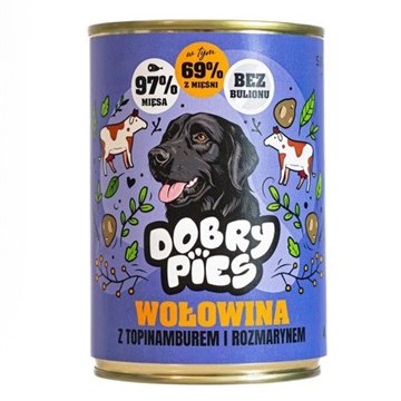 DOBRY PIES Beef with Jerusalem artichoke and rosemary - wet dog food - 400g