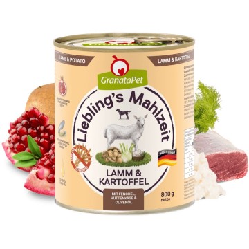 GRANATAPET Liebling's Mahlzeit Lamb and potato - wet dog food - 800g