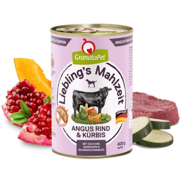GRANATAPET Liebling's Mahlzeit Angus beef & pumpkin - wet dog food - 800g