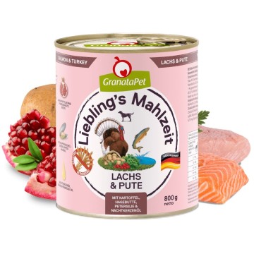 GRANATAPET Liebling's Mahlzeit Salmon and turkey - wet dog food - 800g