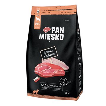PAN MIĘSKO Veal with turkey XS - dry dog food - 20kg
