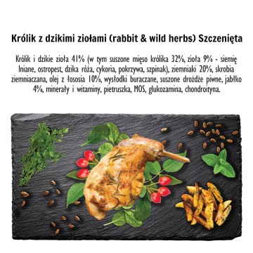 PAKA ZWIERZAKA Puppy Rabbit with wild herbs S - dry dog food - 9kg