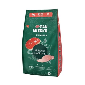 PAN MIĘSKO with Herbs Beef with rabbit M - dry dog food - 9kg