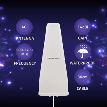 Qoltec 57043 4G LTE DUAL antenna | 14dBi | omnidirectional | outdoor